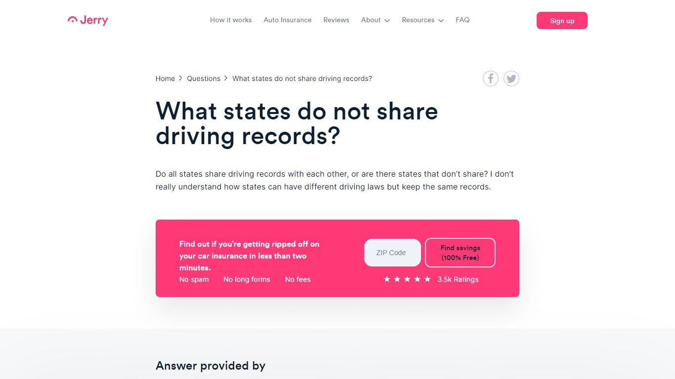 What states do not share driving records? | Jerry